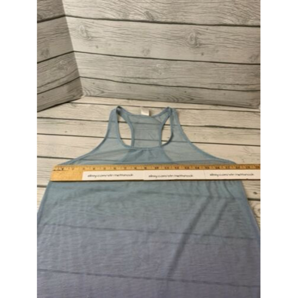 Victoria Secret Sport Size S Sheer Mesh Tank Top Racerback Blue Ombré VS Layer - Picture 5 of 10
